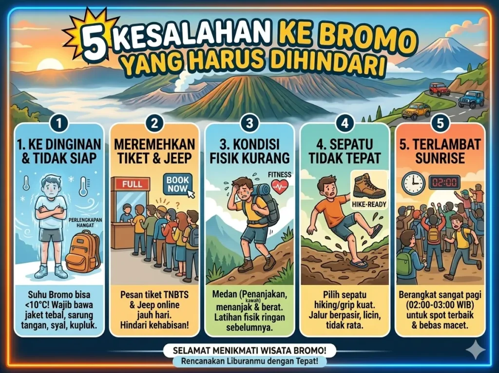 5 kesalahan ke bromo yang harus dihindari