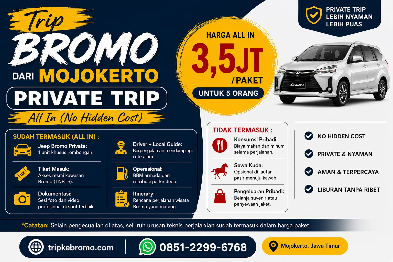 Panduan Trip Bromo dari Mojokerto dengan fasilitas Private All In